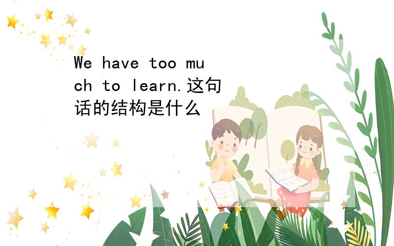 We have too much to learn.这句话的结构是什么