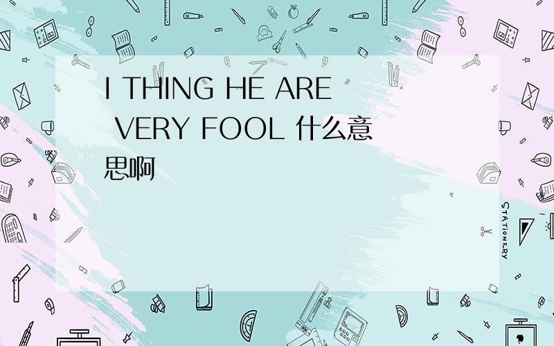 I THING HE ARE VERY FOOL 什么意思啊