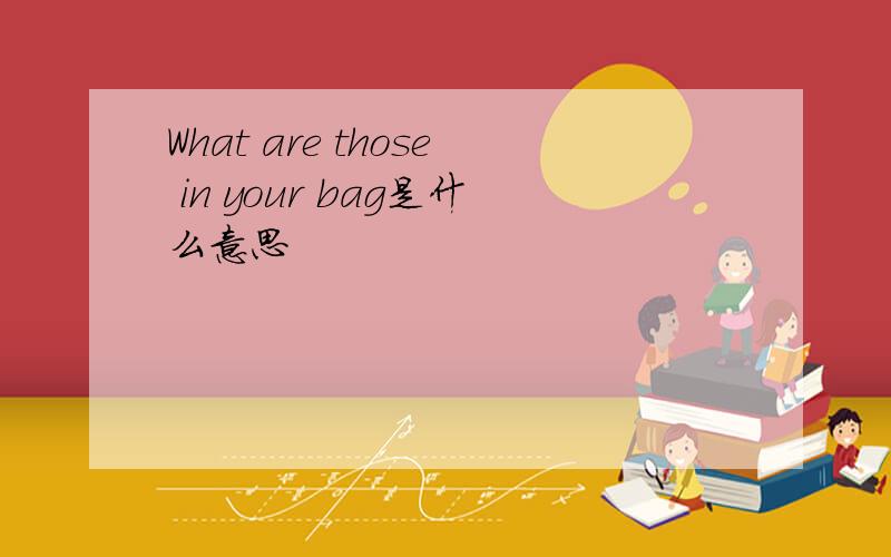 What are those in your bag是什么意思