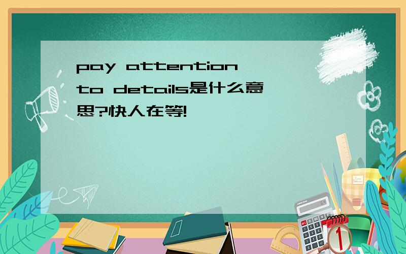pay attention to details是什么意思?快人在等!