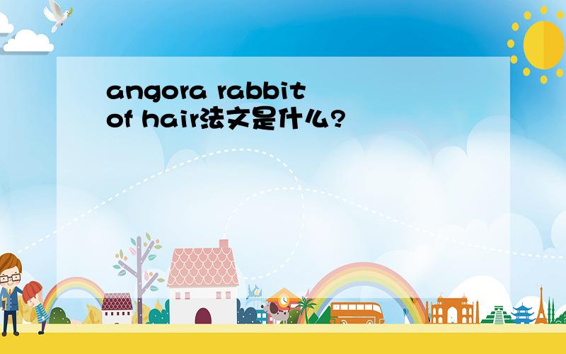 angora rabbit of hair法文是什么?
